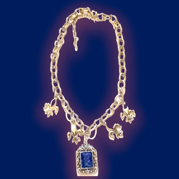 Vintage Sarah Coventry “Roman Holiday” Faux Lapis Lazuli Pendant - Picture 3 of 4